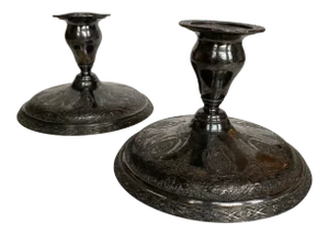 Wilcox International Silver Co. Duchesse Silverplate Candle Holders - a Pair