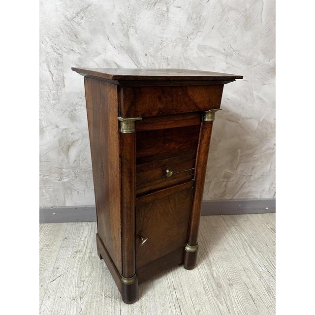 Empire Walnut Bedside Table For Sale - Image 11 of 11