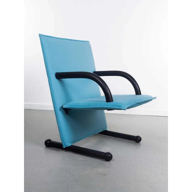 Light Blue T-Line Armchair attributed to Burkhard Vogtherr for Arflex, 1980s For Sale - Image 9 of 9