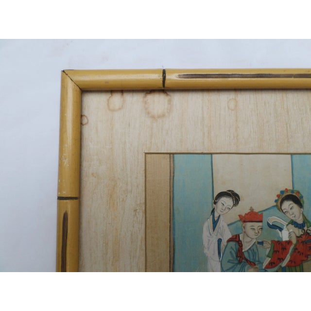 Late 19th Century Chinese Watercolors, Hand-Painted on Silk, Set of Five For Sale - Image 5 of 13