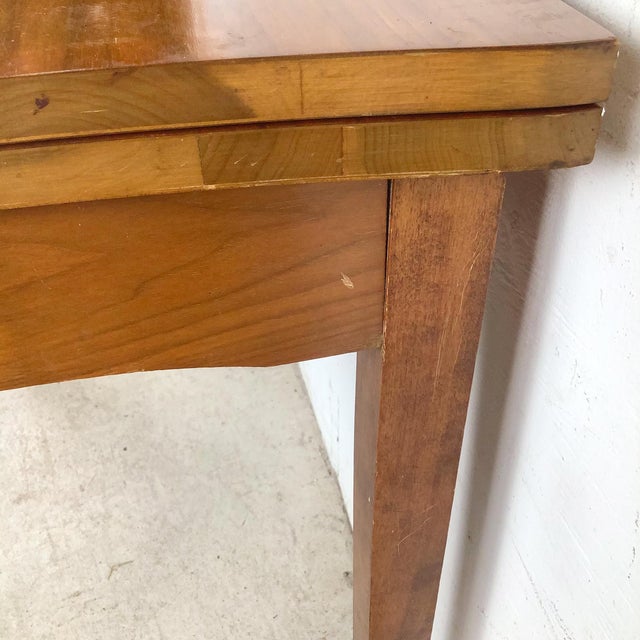 Vintage Mid-Century Console to Dining Table With Scalloped Top & Brass Sabots, 21”–78”, 1960s For Sale - Image 18 of 18