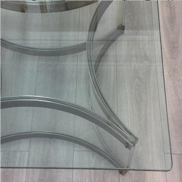 Mid-Century Modern Chrome and Acrylic Coffee Table by Alessandro Albrizzi, 1970 For Sale - Image 5 of 8