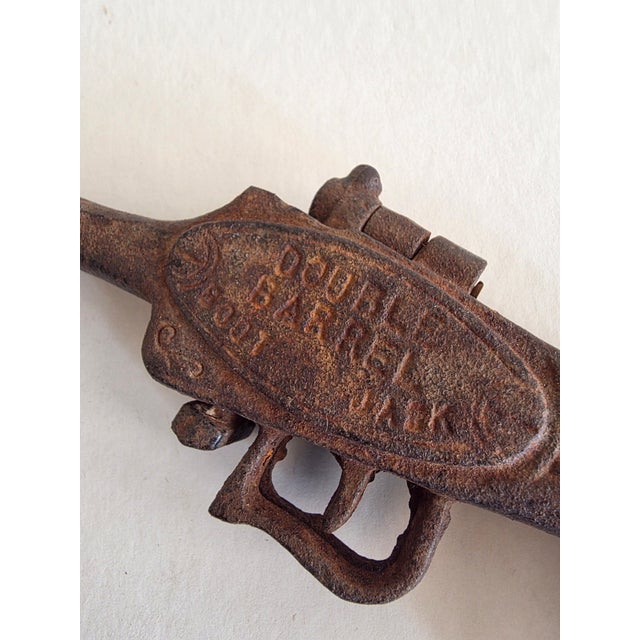 Faux Gun Cast Iron Antique Boot Jack For Sale In San Antonio - Image 6 of 7