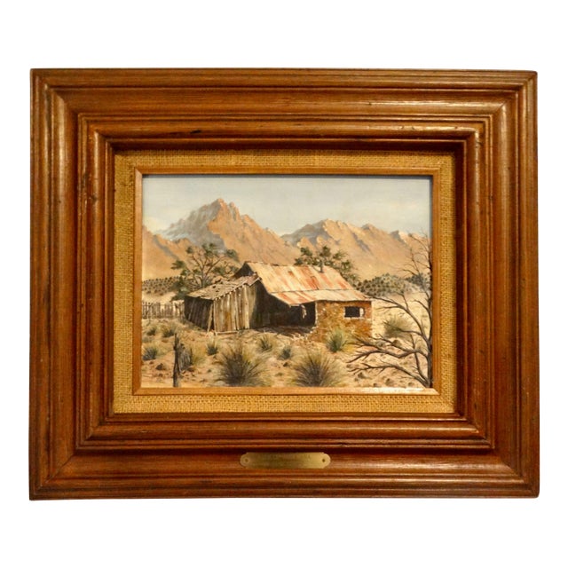 'Dona Ana Southwest Desert Cabin View' Oil Painting, Connie Blake For Sale