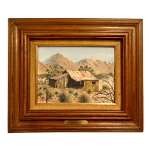 'Dona Ana Southwest Desert Cabin View' Oil Painting, Connie Blake