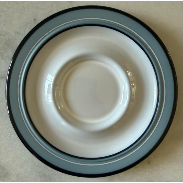 Ceramic Set of 4 Arita Genesis Blue Ceramic Coffee Cups and Saucers For Sale - Image 7 of 10