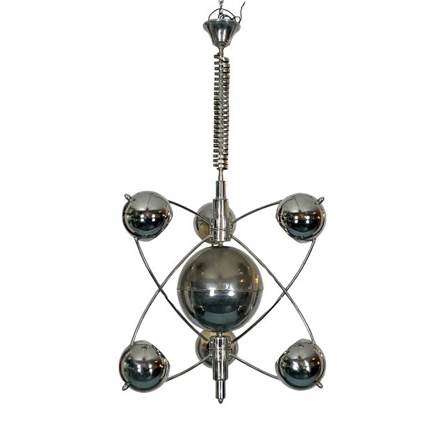Satellite Chrome Chandelier by Goffredo Reggiani, 1960s For Sale