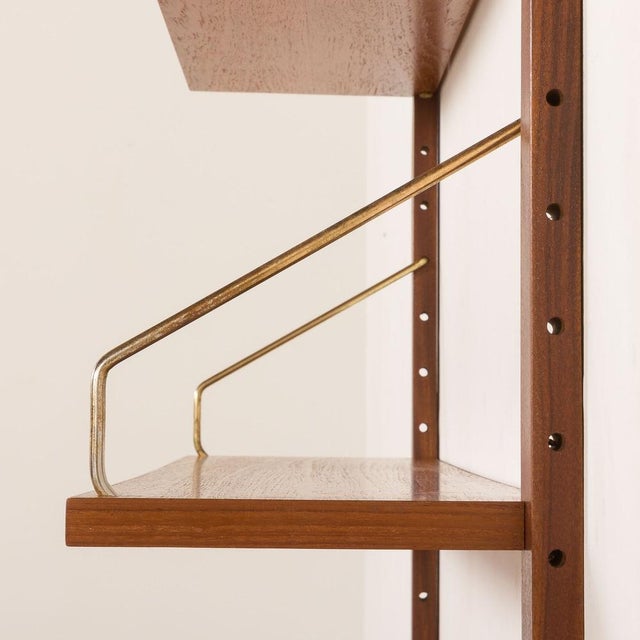Teak Shleving Wall Unit with Bureau by Poul Cadovius for Cado,1960s For Sale - Image 15 of 18