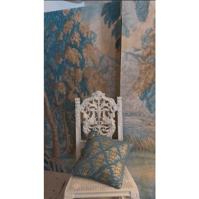 Antique Italian Forest Painting on Canvas. There are 2 of them. One with trees on right and the other on left. Same...