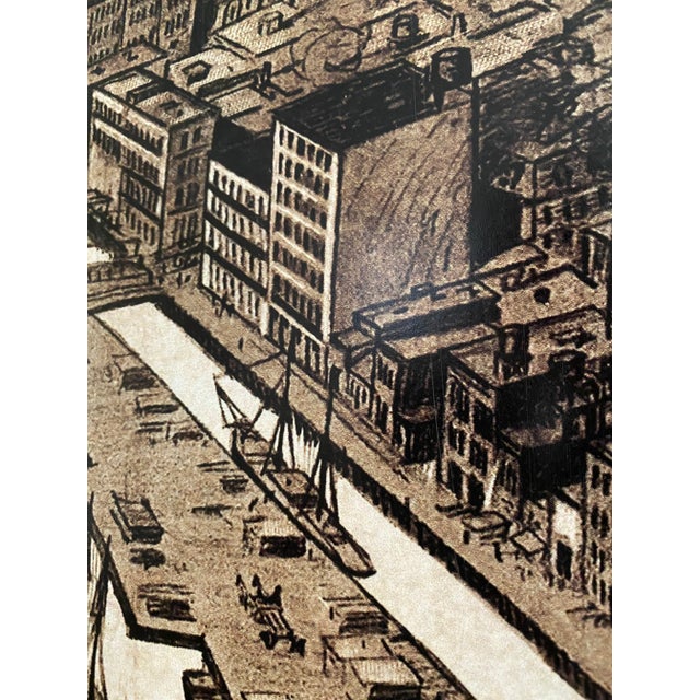 Mid 20th Century Metal New York City Sign Featuring Piers & Ships For Sale - Image 5 of 12