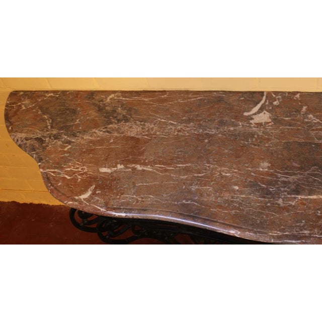 Large 19th Century Console in Wrought Iron and Marble For Sale - Image 4 of 17