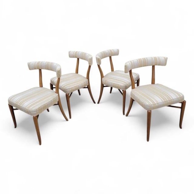 MCM t.h. Robsjohn-Gibbings for Widdicomb Klismos Style Extension Dining Table With Chairs For Sale - Image 9 of 12