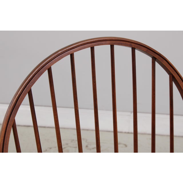 Brown Set of 6 Robert Bergelin Cherry Windsor Style Dining Room Chairs For Sale - Image 8 of 17