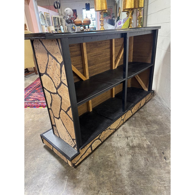 Vintage Boho Faux Stone Bar For Sale - Image 4 of 10