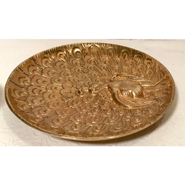 Vintage Brass Embossed Peacock Plate Chairish