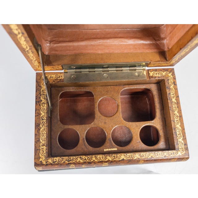 20th Century French Faux Leather Book Box With Bar Set or Tantalus For Sale - Image 12 of 13
