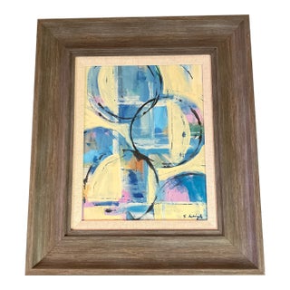 Contemporary Original Stephen Heigh Abstract Painting “Eclipse” Modernist Style Frame For Sale