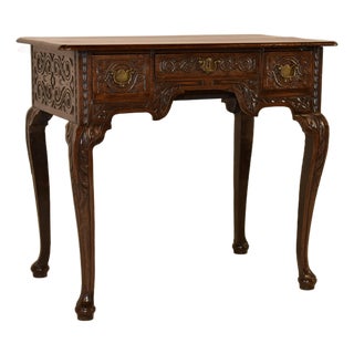 Early 18th Century English Oak Carved Lowboy For Sale