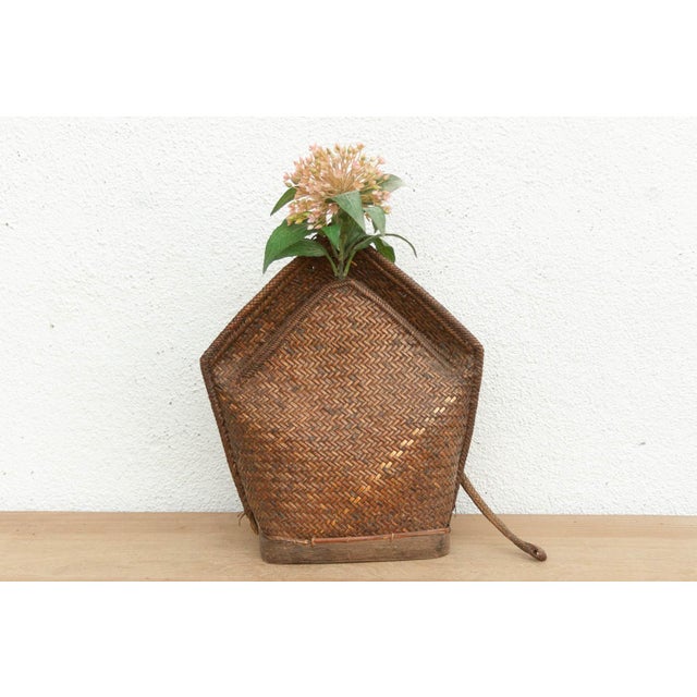 Large Antique Borneo Woven Harvest Carrier For Sale In Los Angeles - Image 6 of 6
