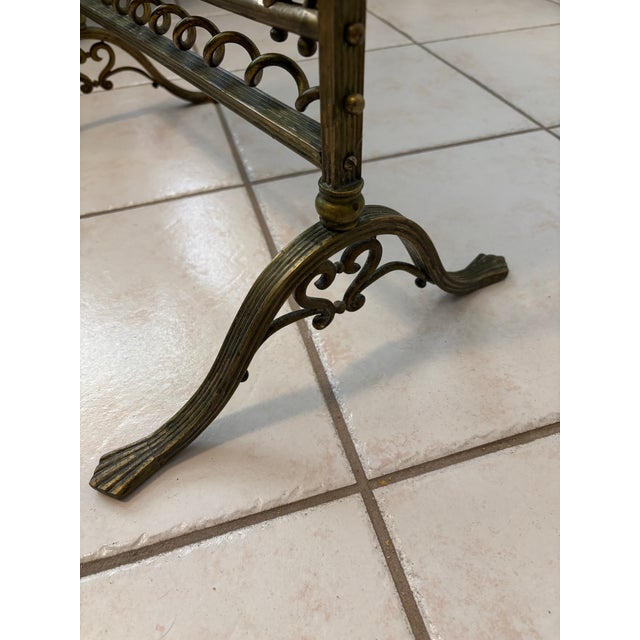 Vintage Brass Dragon Handle Hearth Mirror, Beveled Smoked Glass For Sale - Image 6 of 6