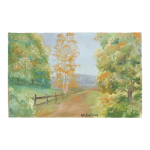 Vintage Impressionist County Road Landscape Painting