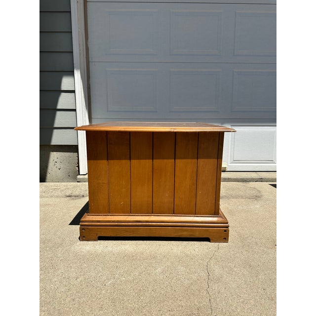 1970s Riverside Furniture 5128-B Solid Wood Pecan Cabinet / End Table – Original Finish, Made in Usa, Can Be Sold Alone or as a Set. For Sale - Image 10 of 11