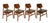 A set of four stylish side chairs by Gunlocke in walnut solids with back panels in wolnut veneers. With a sleek profile,...