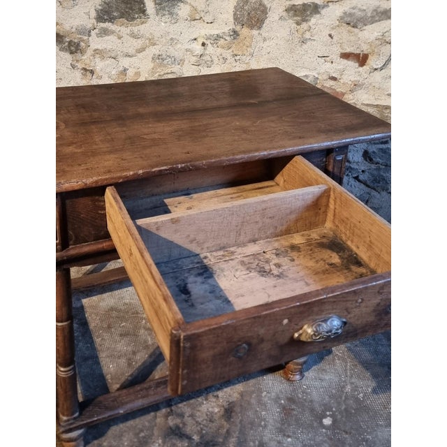 Brown French Rustic Oak Table with Drawer, Late 18th-Early 19th Century For Sale - Image 8 of 18