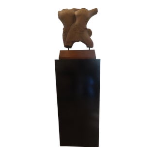 18th or 19th Century Khmer Stature of Warriors on Custom Black Lacquered Pedestal For Sale