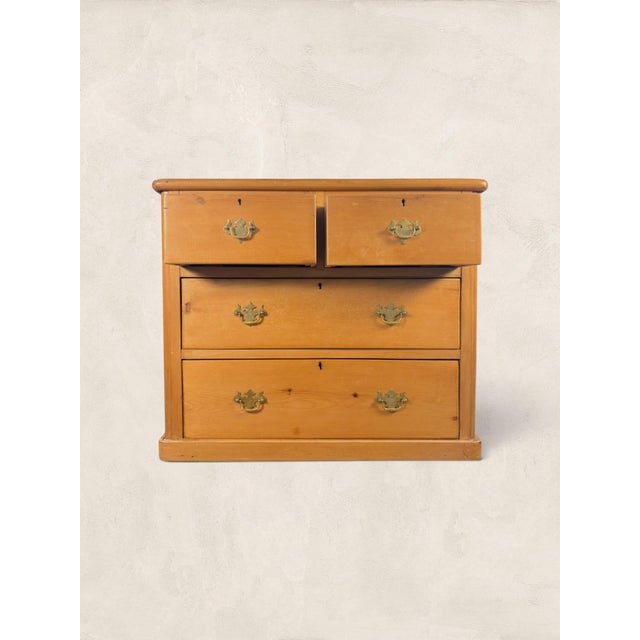 Brown Early 20th Century Antique English Pine Chest of Drawers For Sale - Image 8 of 10