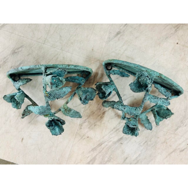 Hand Crafted Bronze Wall Brackets For Sale - Image 9 of 10