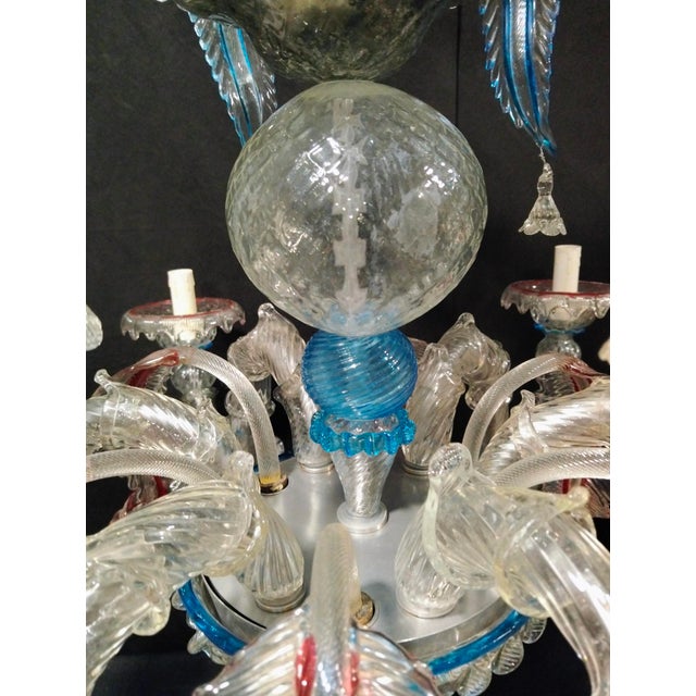 Murano Glass Chandelier, 1950s For Sale - Image 11 of 14