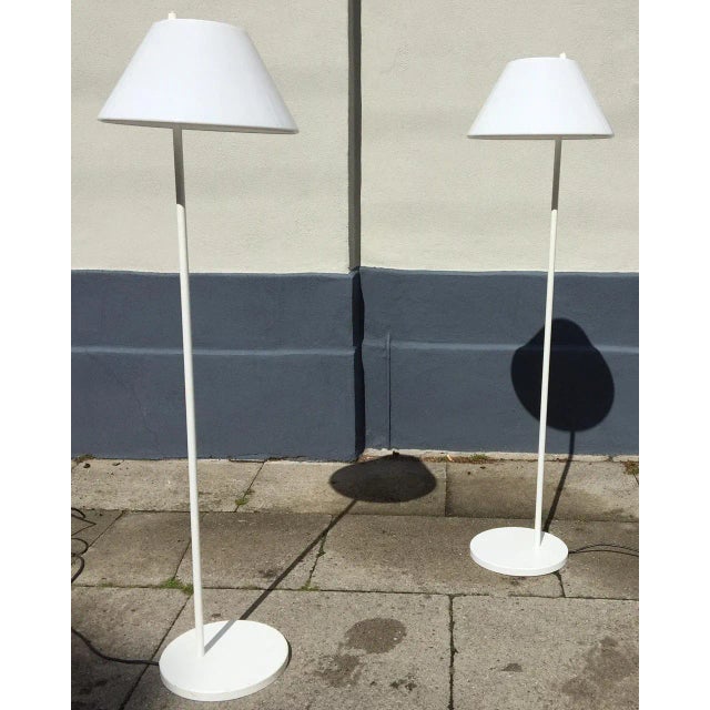 Metal White Danish Minimalist Combi Floor Lamps by Per Iversen for Louis Poulsen, 1980s, Set of 2 For Sale - Image 7 of 8