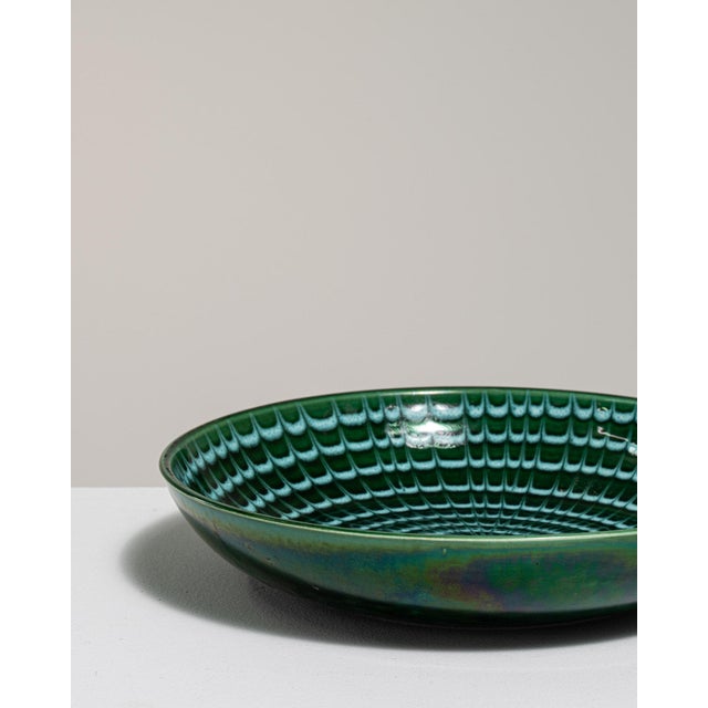 Mid 20th Century Italy Green Ceramic Serving Bowl For Sale - Image 12 of 14