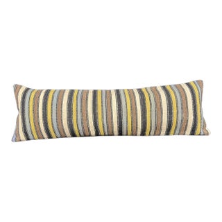 Turkish Hemp Pillow Cushion Natural Beige Brown Cushion Cover 14"x45" For Sale