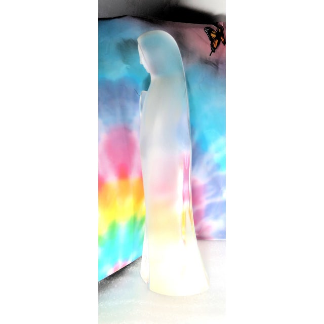 Art Deco Lalique (France) "Madonna" Fine Crystal, Frosted and Clear, Signed For Sale - Image 3 of 10