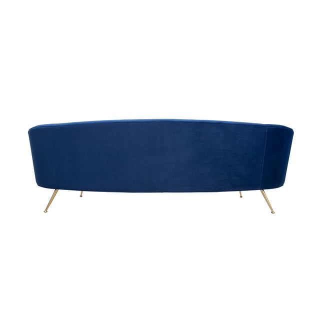 Pasargad Home Vision Collection Navy Velvet Sofa Chairish