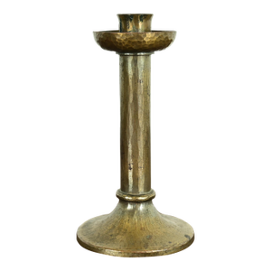 Roycroft Arts & Crafts Brass Finished Hammered Copper Candlestick