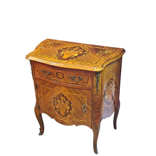 Vintage Italian Inlaid Cabinet with Bronze Inserts, 1960 For Sale - Image 15 of 15