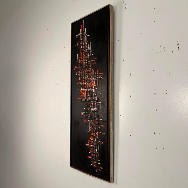 Mid Century Modern Brutalist glaze on Slate. This is 3 pieces of slate that have been bonded together and glazed with an...