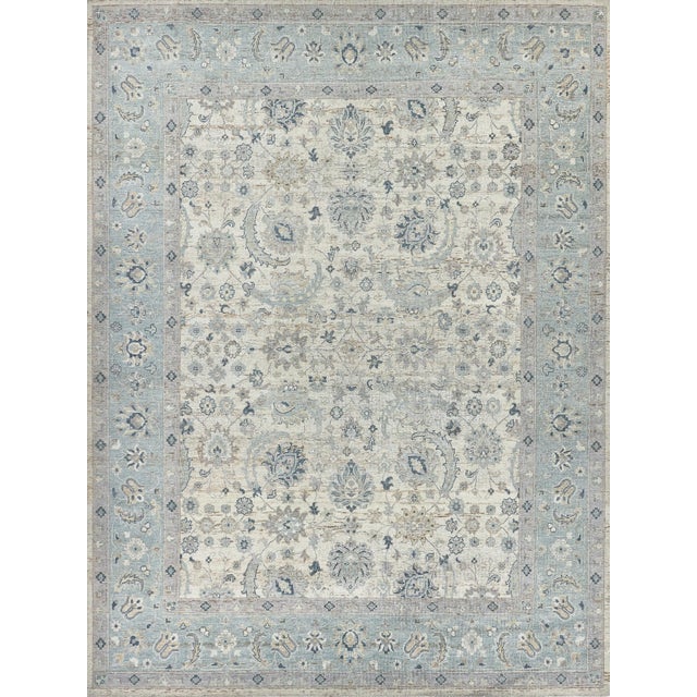 Textile Exquisite Rugs Harper Hand-Knotted New Zealand Wool Ivory/Light Blue Rug-12'X15' For Sale - Image 7 of 7