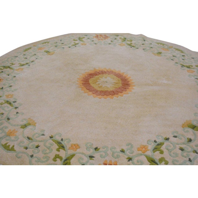 Vintage Chinese Art Deco Knotted Wool Rug, 5'3''x5'9'' For Sale - Image 4 of 5