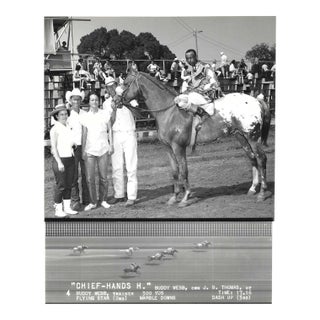 1960s Horse Racing Photograph With Winner Chief Hands H For Sale