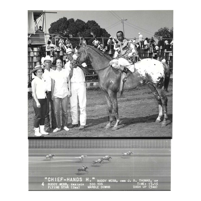 1960s Horse Racing Photograph With Winner Chief Hands H For Sale