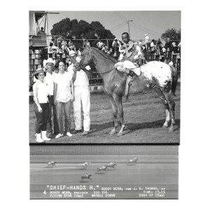 1960s Horse Racing Photograph With Winner Chief Hands H