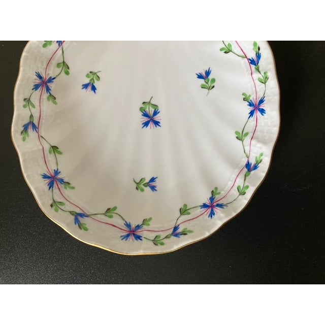 Ceramic Mid 20th Century Herend Scalloped Sea Shell Porcelain Jewelry Dish With Handpainted Design For Sale - Image 7 of 18