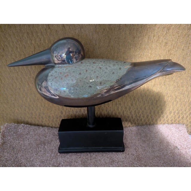 Mid Century Metallic Black Duck Metal Platform On For Sale In Chicago - Image 6 of 7
