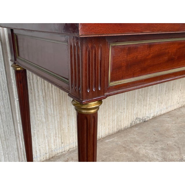 Louis XVI Style Mahogany Convertible Console For Sale - Image 9 of 11