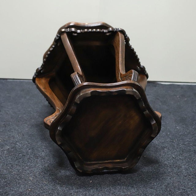 Pair of Huali Rosewood Hexagonal Plant Stands Inlaid With Mother-of-Pearl For Sale In Los Angeles - Image 6 of 10