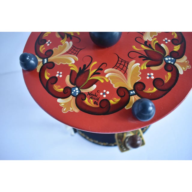 Vintage 1980s Hand-Made Wood Spinning Carousel Toy For Sale - Image 9 of 10